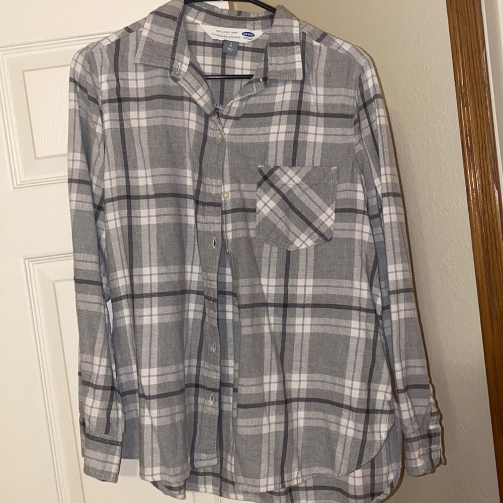 Gray plaid shirt